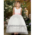 Jolie blanche avec fauteuils roses Flowergirl Robes filles 1009